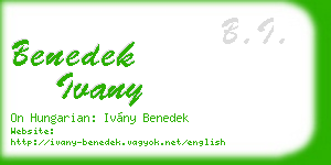 benedek ivany business card